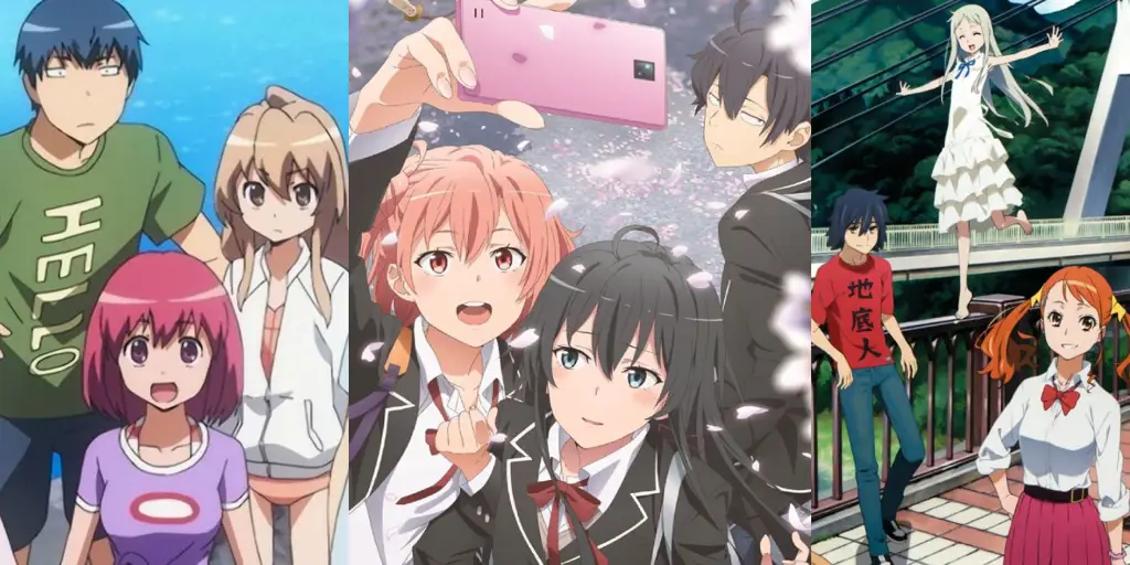 Karakter Anime yang Menguras Emosi Ilustrasi karakter anime dalam situasi cinta segitiga