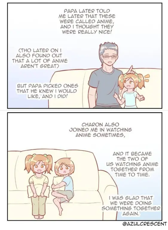Menikmati anime bersama Menonton anime bersama teman