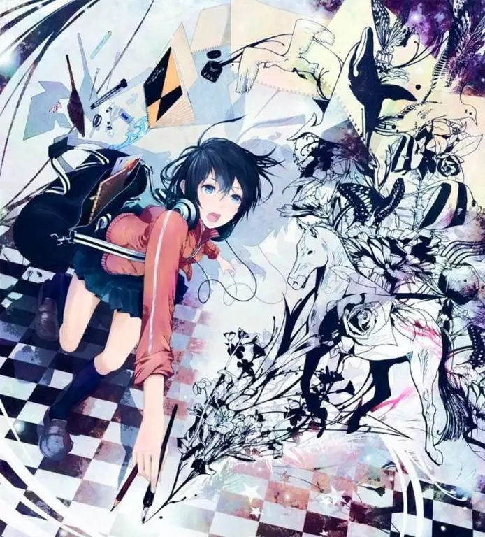 Contoh karya seni anime yang penuh imajinasi Seni anime abstrak dan unik