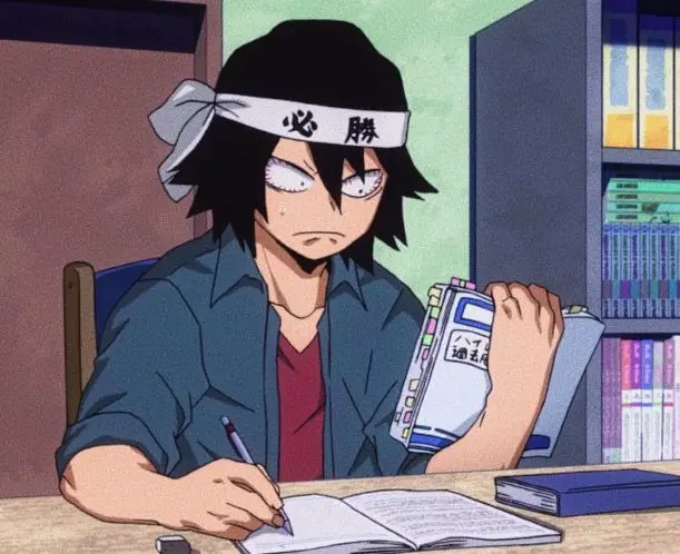 Semangat Belajar Gambar karakter anime belajar keras