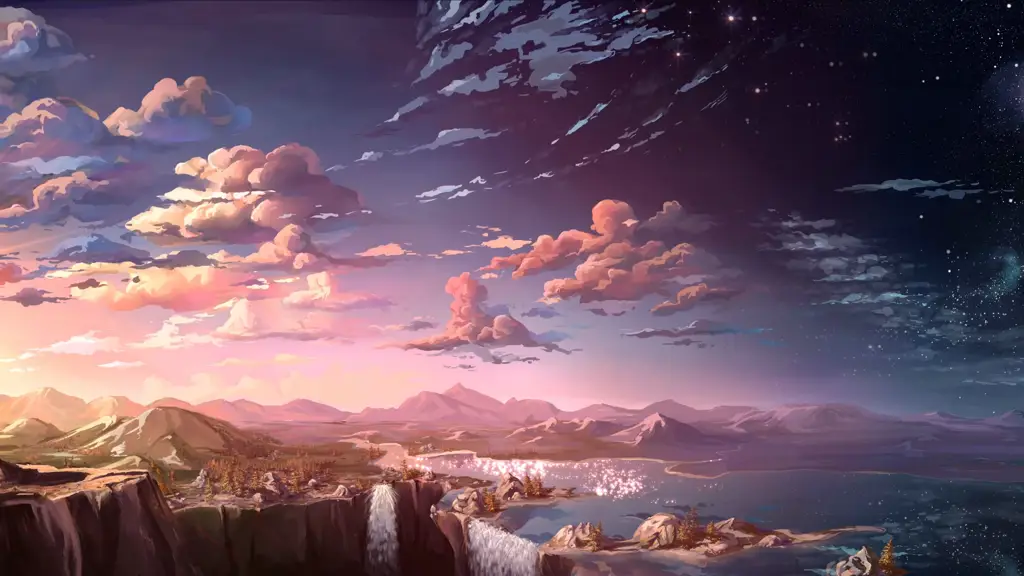 Pemandangan anime yang menakjubkan dan berbeda Gambar pemandangan anime yang unik