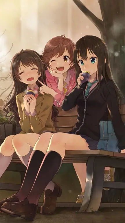 Belajar Bersama Teman Gambar sekelompok teman anime yang belajar bersama dengan suasana yang ceria