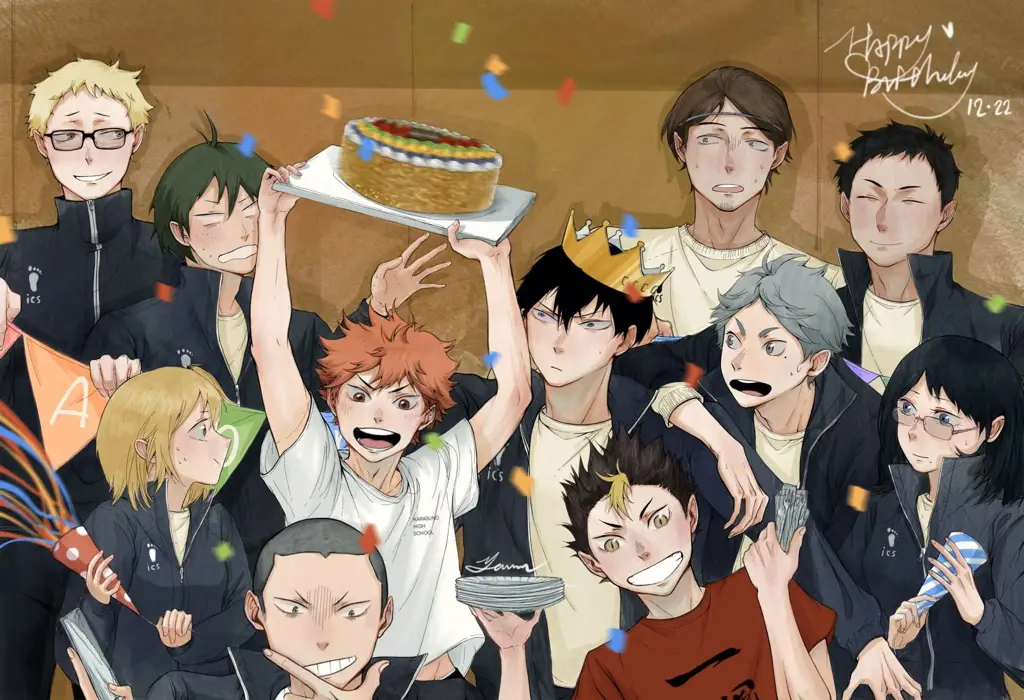 Merayakan Prestasi Gambar siswa anime bahagia merayakan keberhasilan