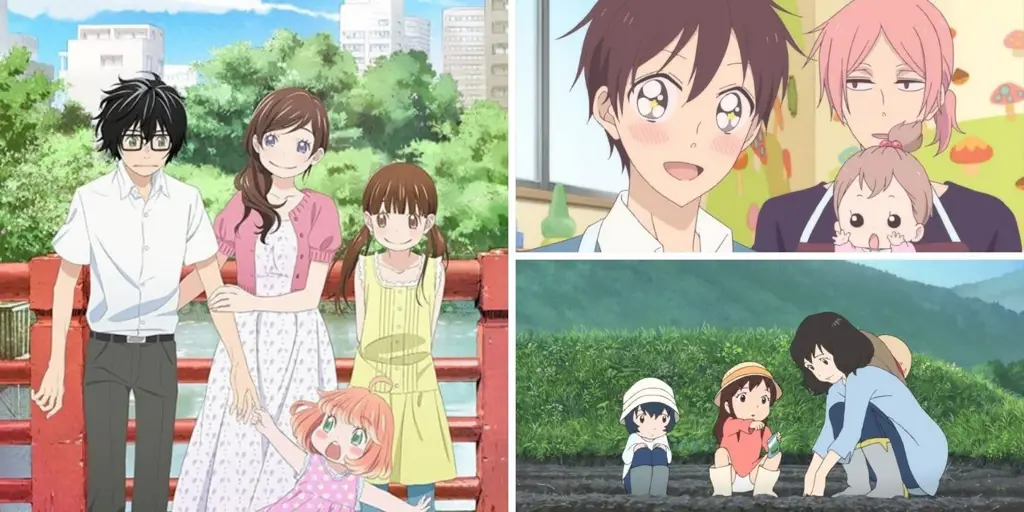 Waktu berkualitas bersama keluarga Gambar keluarga anime yang sedang menonton tv bersama-sama
