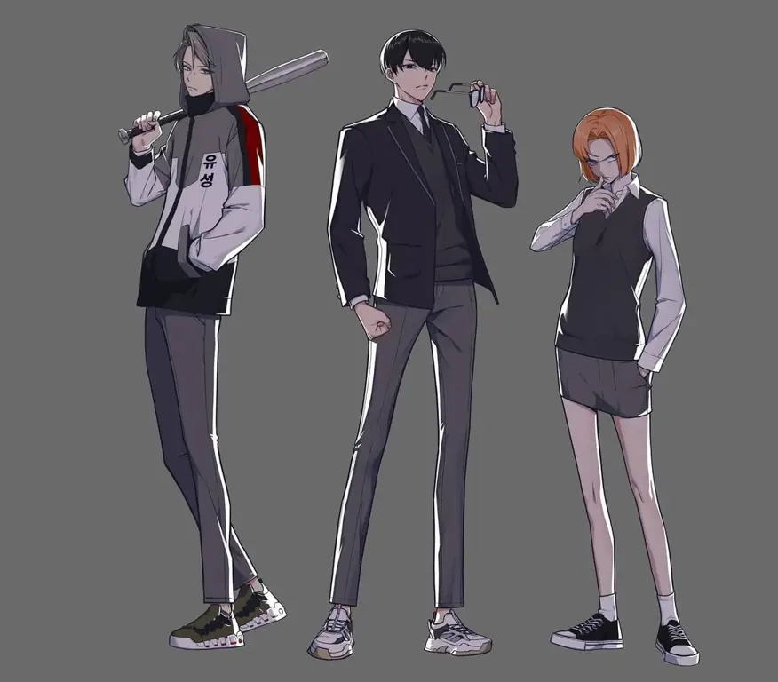 Belajar kelompok sambil menonton anime Gambar kelompok belajar anime