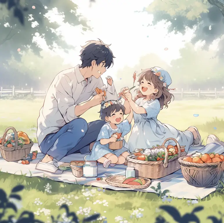 Waktu berkualitas bersama keluarga sambil menonton anime Keluarga menonton anime bersama