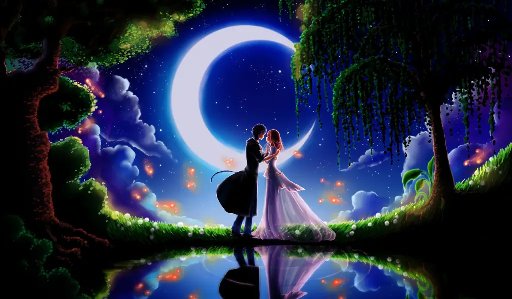 Pasangan Anime Romantis Gambar pasangan anime yang menggemaskan sedang berpelukan