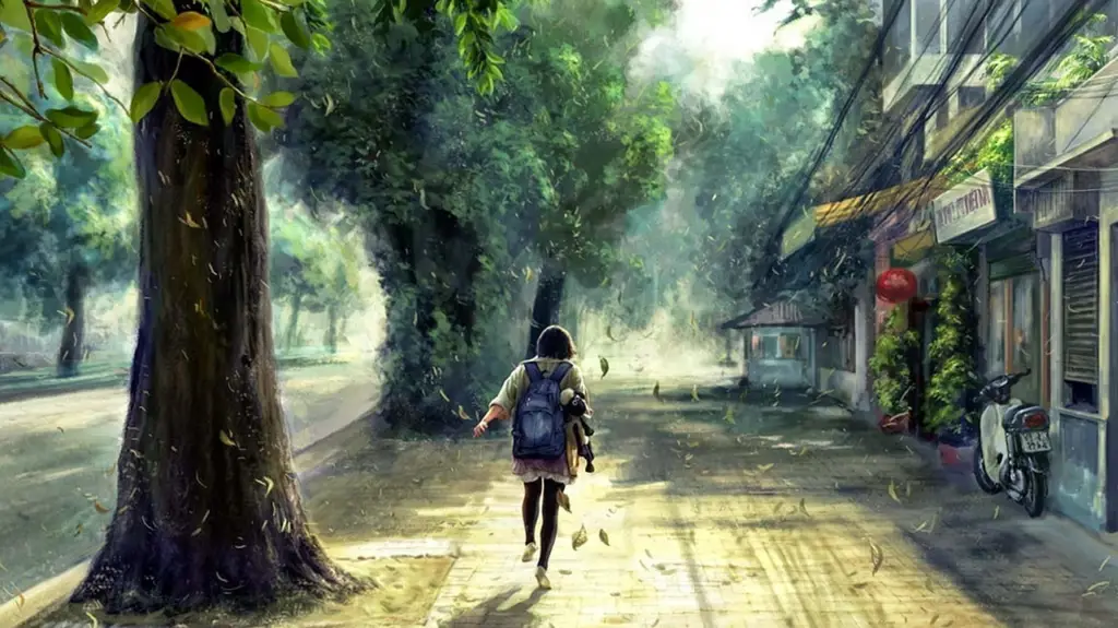 Anime Slice of Life yang Menenangkan Gambar pemandangan indah dari anime slice of life