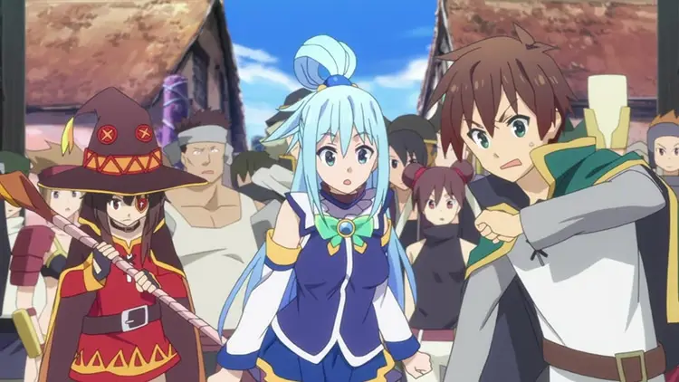 Adegan lucu dari anime Konosuba Gambar screenshot anime Konosuba