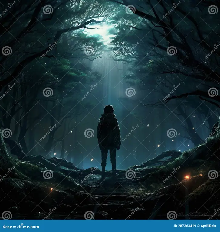 Suasana Misterius dalam Anime Hutan misterius dalam anime
