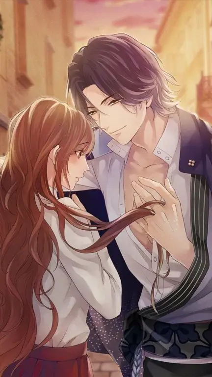 Pasangan anime vampire yang sedang jatuh cinta Pasangan anime vampire romantis