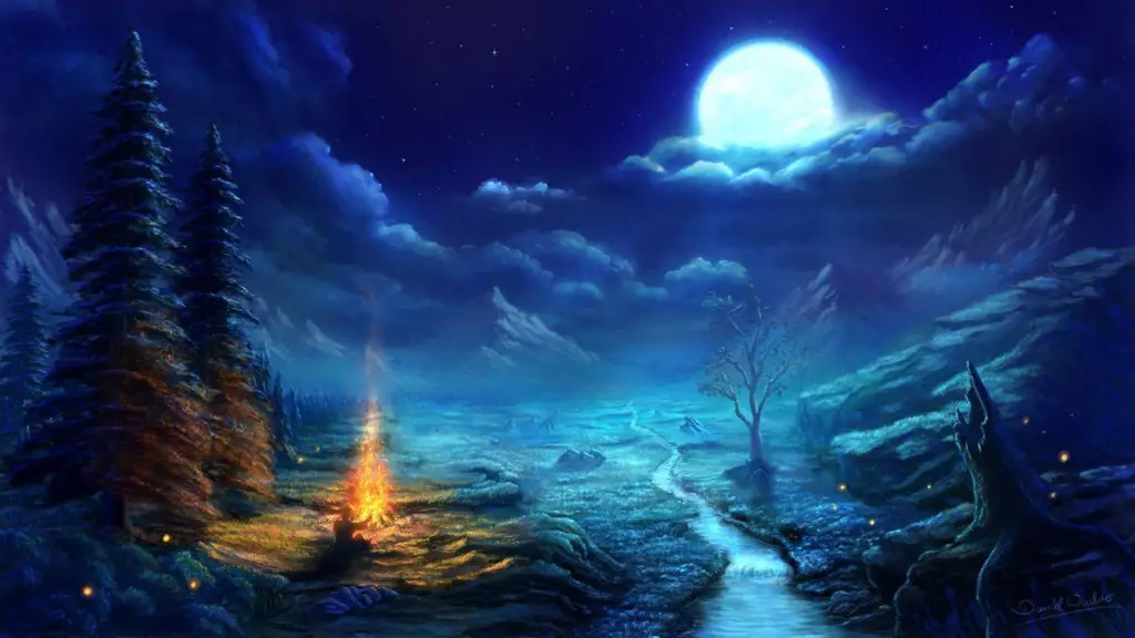 Suasana Misterius yang Menambah Seru Gambar pemandangan malam yang misterius dalam anime