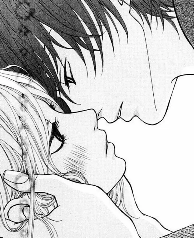 Pasangan anime romantis Pasangan anime romantis sedang berpelukan