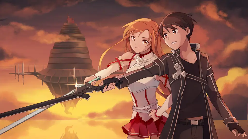 Adegan menegangkan dari Sword Art Online Screenshot dari anime Sword Art Online