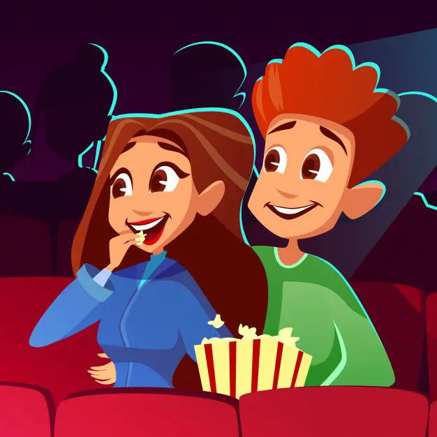 Pasangan anime menonton film bersama