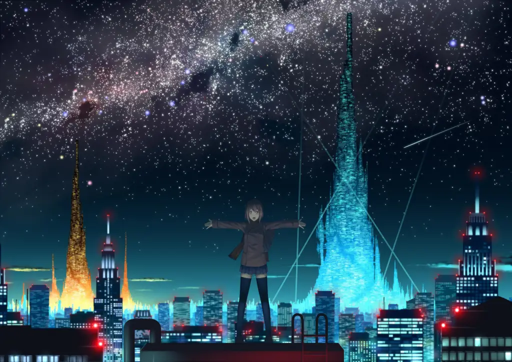 Rasakan sensasi menjelajahi kota masa depan Gambar kota anime futuristik dalam VR