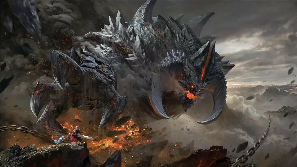 Pertarungan Warbeast yang Epik Ilustrasi pertarungan antara makhluk fantasi di anime