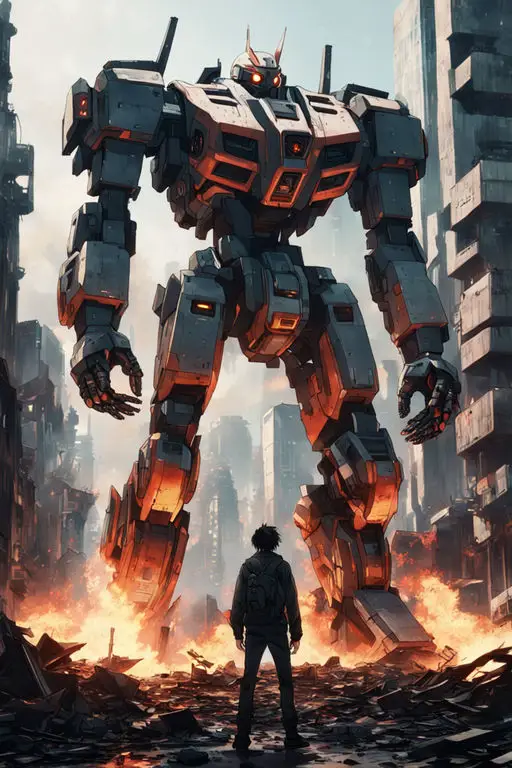 Pertempuran Mecha vs Monster Raksasa Gambar anime mecha melawan monster raksasa
