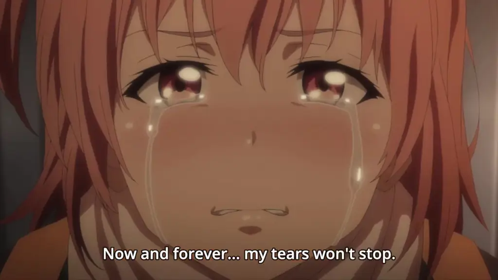 Karakter Anime yang Menunjukkan Emosi Sedih Gambar karakter anime sedang menangis