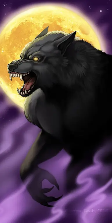 Pesona Bulan Purnama dan Manusia Serigala Manusia serigala di bawah bulan purnama dalam anime