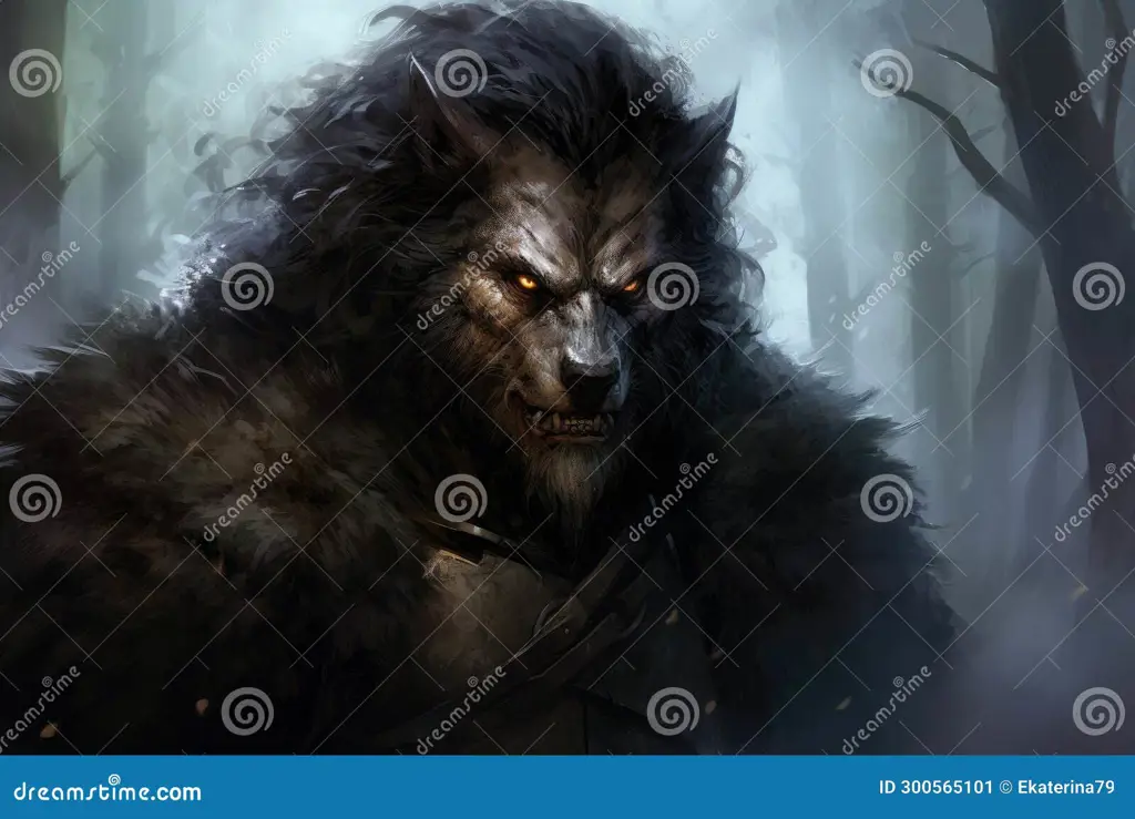 Suasana Misterius Anime Werewolf Hutan misterius dalam anime werewolf