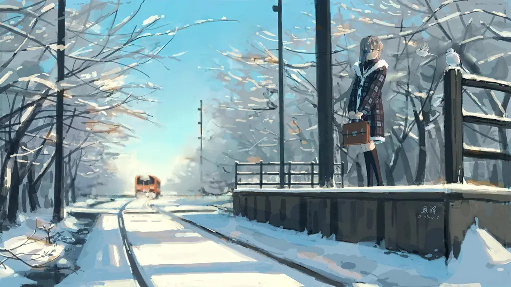 Suasana Musim Dingin yang Menawan Pemandangan musim dingin yang indah dalam anime