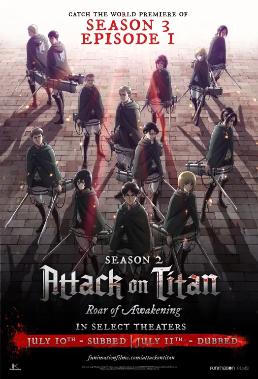 Attack on Titan: Pertarungan Sengit Melawan Para Titan Visual kunci anime Attack on Titan Season 3 Part 1