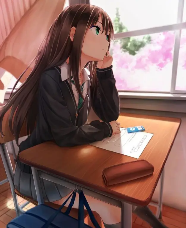 Gadis-Gadis Anime Sekolah yang Menggemaskan Gambar gadis-gadis anime sekolah yang lucu dan menggemaskan
