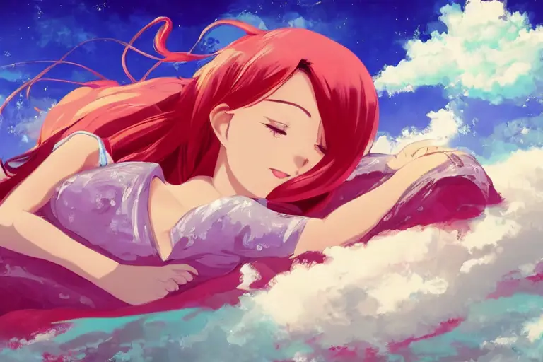 Menikmati waktu santai dengan anime Ilustrasi gadis anime yang sedang bersantai