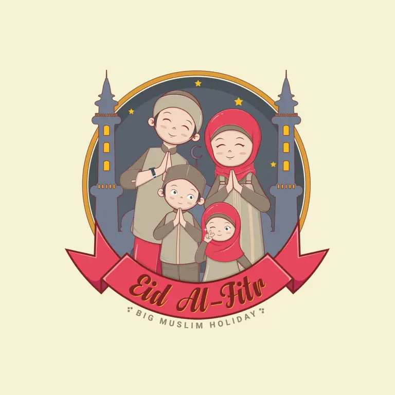 Ramadhan yang Bahagia Gambar keluarga muslim yang bahagia.