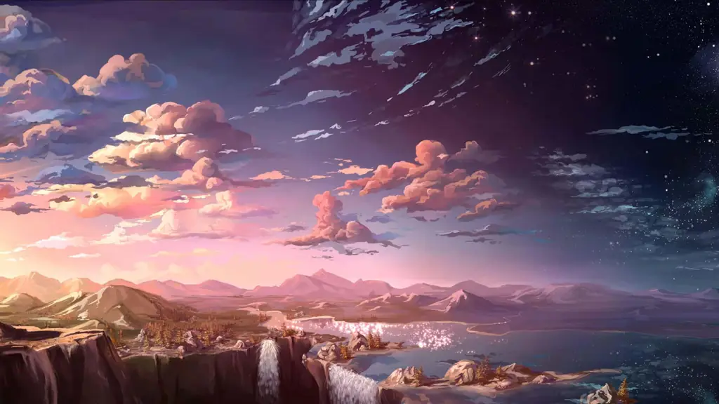 Pemandangan Menenangkan Gambar pemandangan anime yang damai