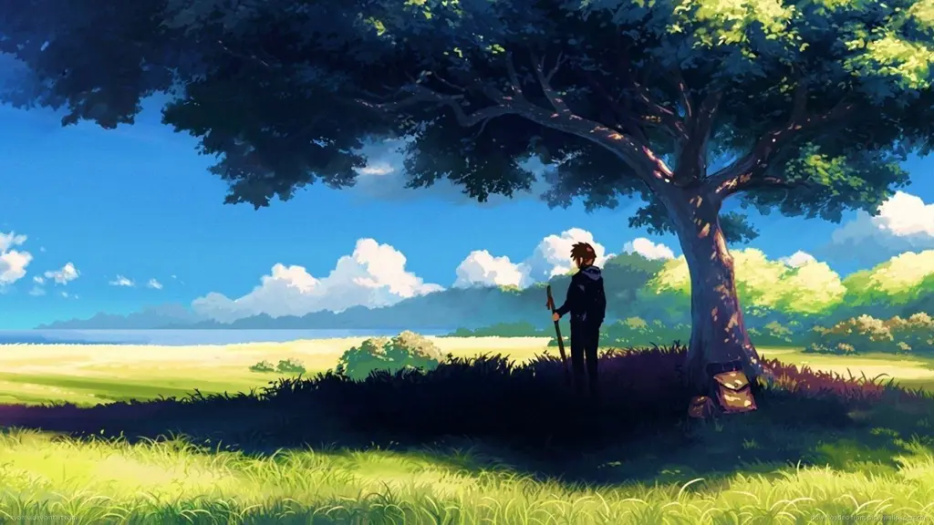 Keindahan pedesaan dalam anime slice of life Pemandangan pedesaan yang tenang dalam anime