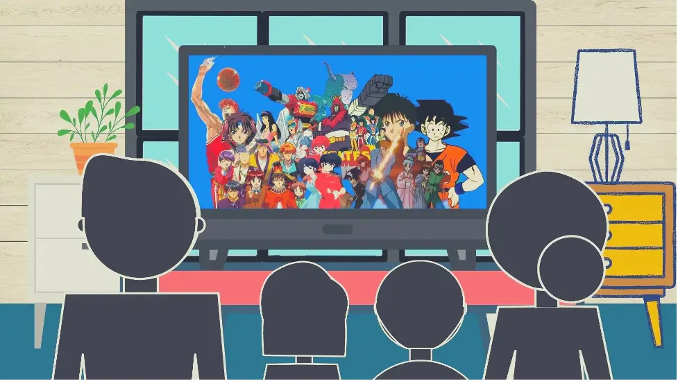 Menikmati Anime Favorit Seseorang menonton anime di layar