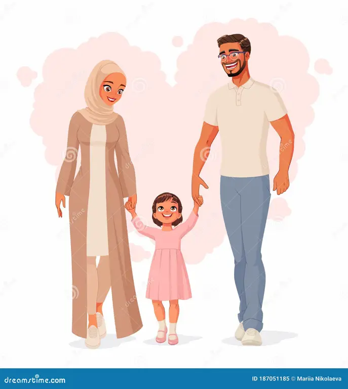 Menikmati Waktu Bersama Keluarga Selama Puasa Gambar keluarga muslim bahagia menonton anime bersama
