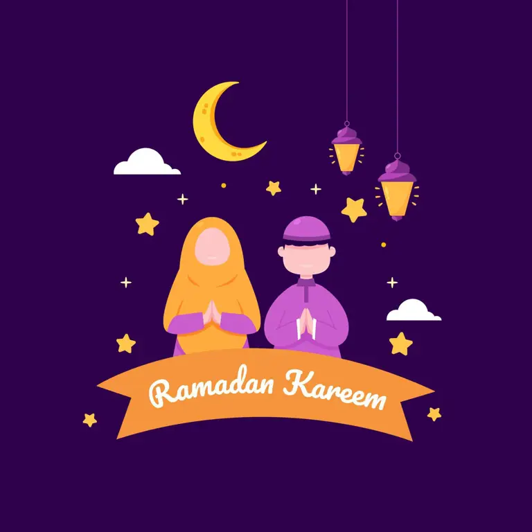 Ilustrasi Ramadhan dengan Sentuhan Anime Ilustrasi ramadhan dengan gaya anime