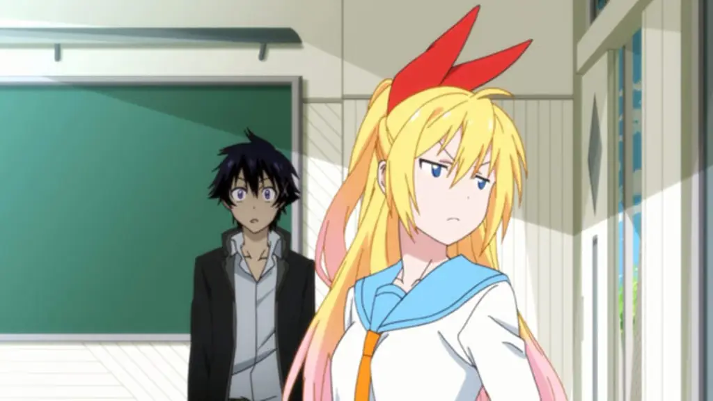 Adegan sekolah dalam anime reverse harem Gambar sekelompok siswa anime, termasuk seorang wanita dikelilingi oleh pria
