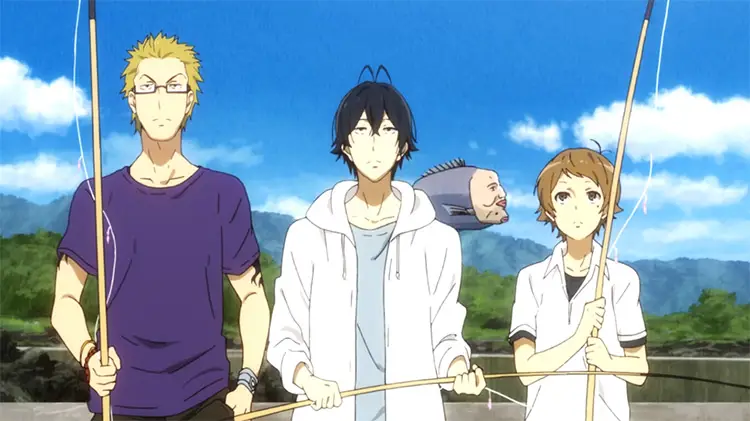 Kehidupan Seishu di Pulau Terpencil Gambar pemandangan desa dan karakter-karakter di Barakamon