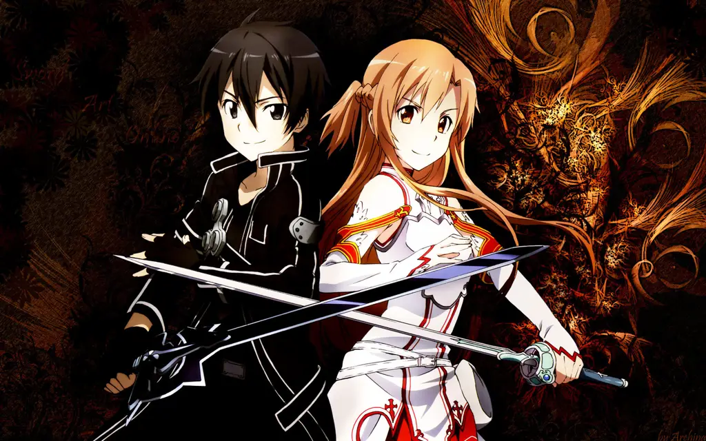 Kirito dan Asuna dalam Sword Art Online