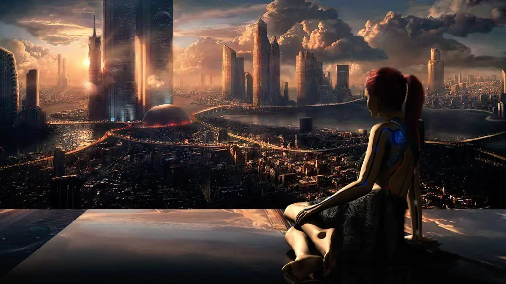 Anime dengan teknologi futuristik yang canggih Gambar anime dengan latar kota futuristik