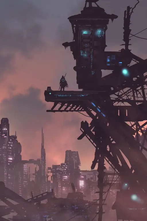 Anime Cyberpunk dengan Grafis Menakjubkan Pemandangan anime cyberpunk yang menakjubkan