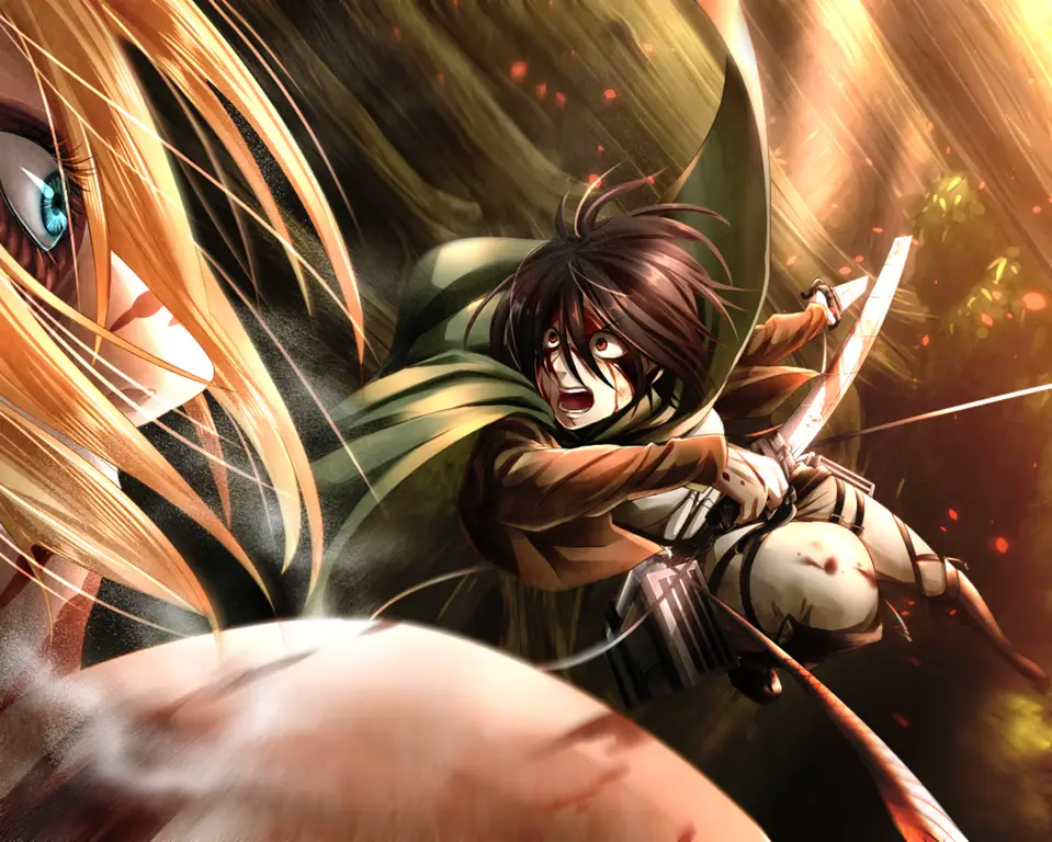 Pertarungan melawan Titan di Attack on Titan Adegan pertempuran epik dari anime Attack on Titan