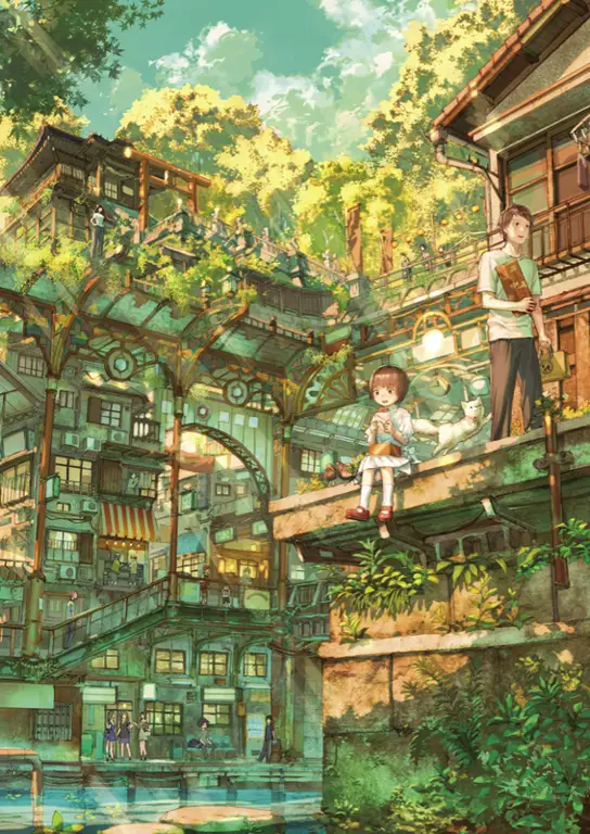 Gambar pemandangan anime fiksi ilmiah