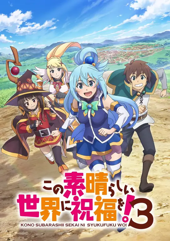 Karakter-karakter Lucu Konosuba Visual kunci anime Konosuba yang menampilkan para karakter utamanya