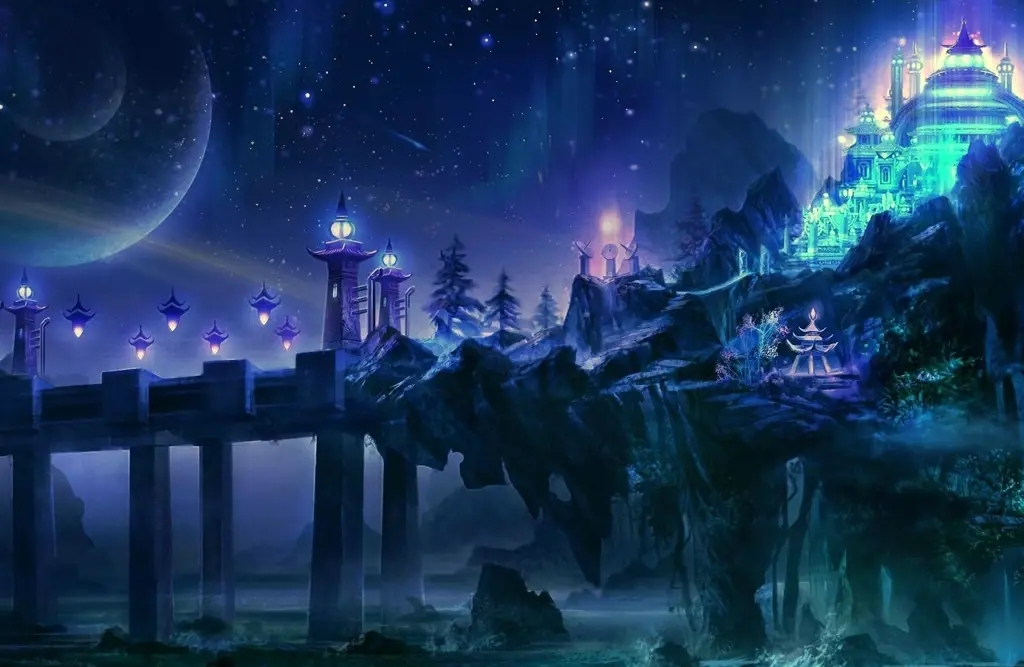 Keindahan Arsitektur Kastil Jepang Gambar anime bergaya kastil Jepang