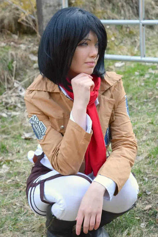 Gambar Mikasa Ackerman dari anime Attack on Titan