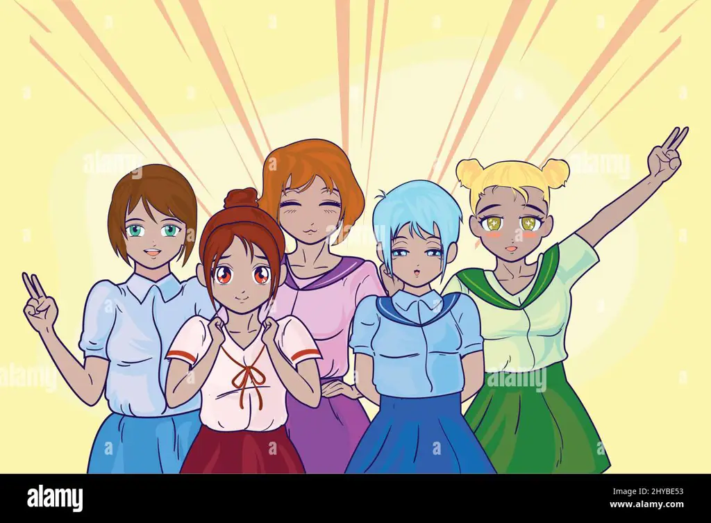 Beragam karakter wanita anime yang memikat Gambar berbagai karakter wanita anime yang beragam