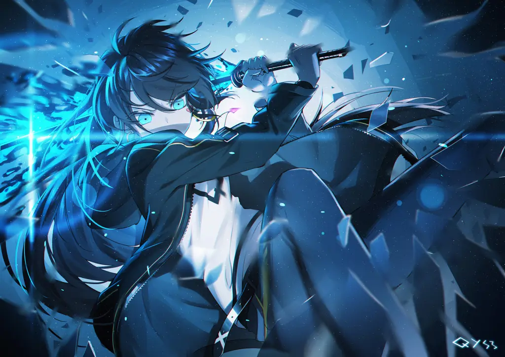 Karakter Cewek Anime yang Kuat Gambar karakter cewek anime sedang bertarung