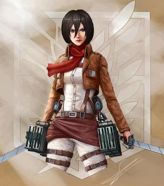 Kehebatan Mikasa Ackerman dalam Attack on Titan Fanart Mikasa Ackerman dari Attack on Titan