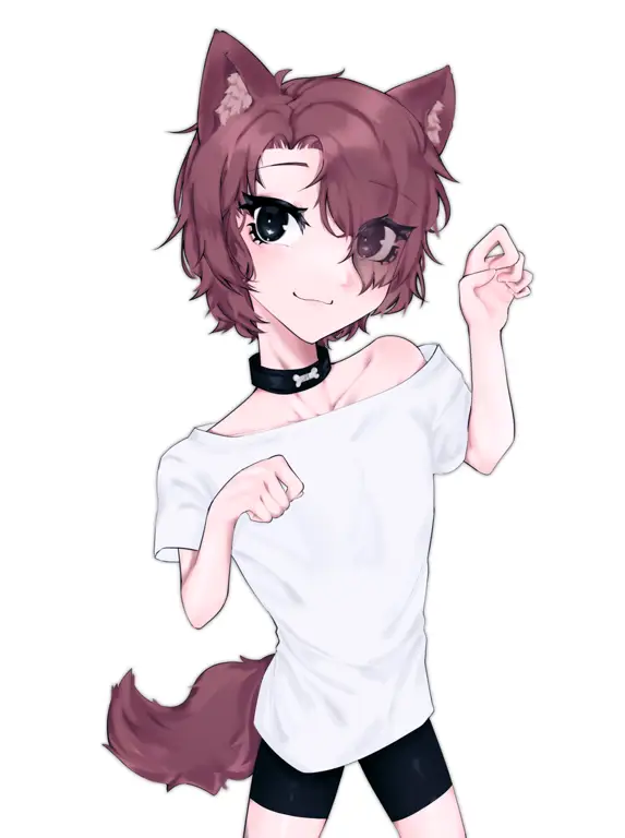 Ilustrasi karakter anime cowok bertelinga hewan Gambar cowok anime bertelinga hewan yang menggemaskan