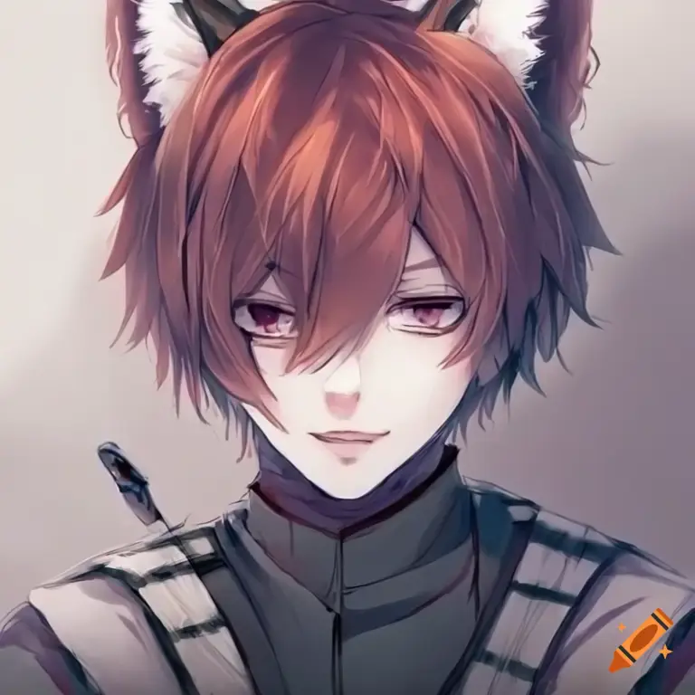 Karakter anime cowok dengan telinga rubah yang lucu Gambar cowok anime bertelinga rubah